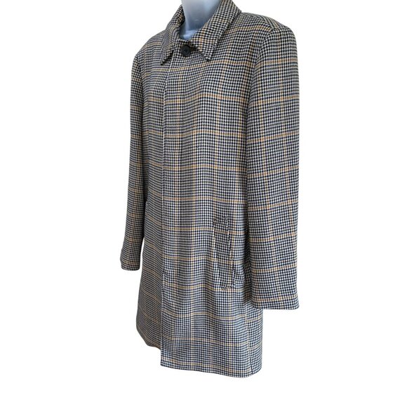 NWT Wool Express Womens Houndstooth Mid-Length Coat With Button Closure - Picture 9 of 10